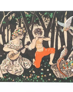 Tapisserie Allégorie du Printemps, imprimée sur toile, France, 1960s