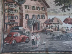 Tapisserie ancienne du lac wolfgangsee autriche années 1930 40