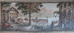 Tapisserie ancienne du lac wolfgangsee autriche années 1930 40
