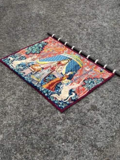 Tapisserie ancienne en laine « la Dame et la Licorne »