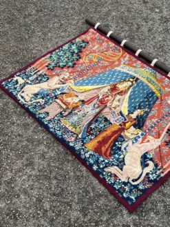 Tapisserie ancienne en laine « la Dame et la Licorne »