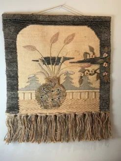 Tapisserie artisanale – Composition florale bohème