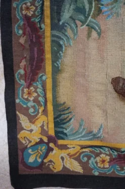 Tapisserie Aubusson française antique avec scène romantique