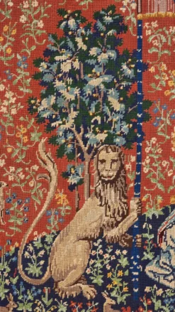 Tapisserie au point de croix vintage « La Dame à la Licorne », reproduction médiévale