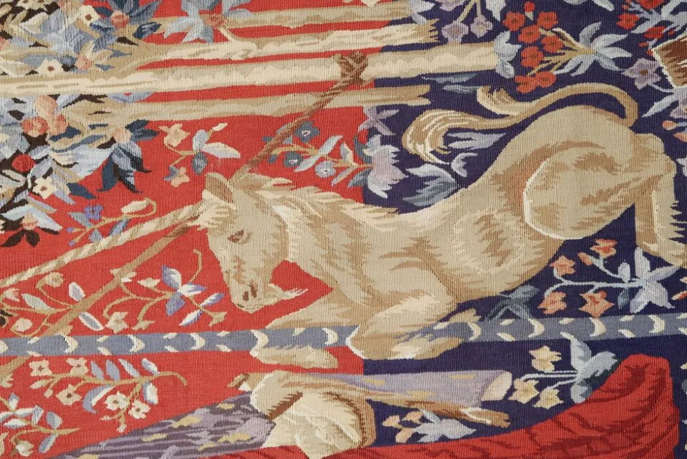 Tapisserie chinoise « La Dame à la Licorne » 20ème siècle