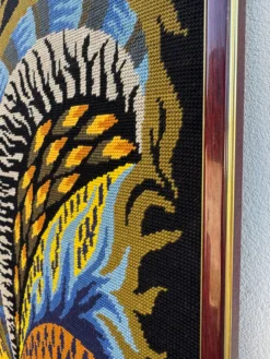 Tapisserie coq flamboyant années 70