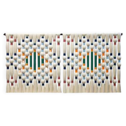 Tapisserie d'art contemporain en ivoire et coton multicolore, nord-américain