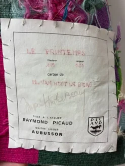 Tapisserie d'Aubusson en laine d'après Michèle Van Hout Le Beau