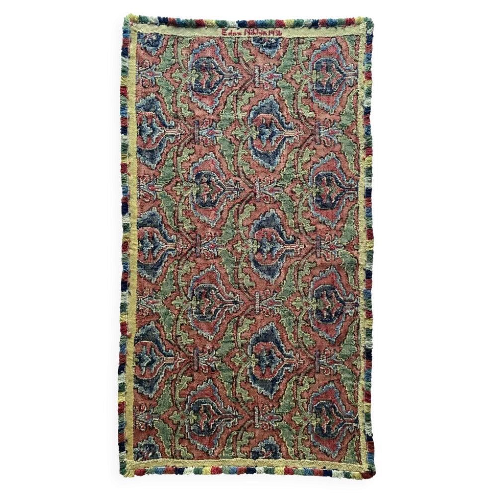 Tapisserie de broderie de grenade de l'art populaire suédois par Edna Nihlén, Suède 1956
