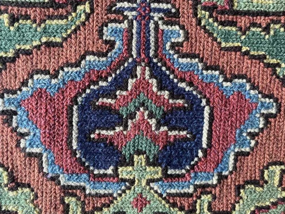 Tapisserie de broderie de grenade de l'art populaire suédois par Edna Nihlén, Suède 1956