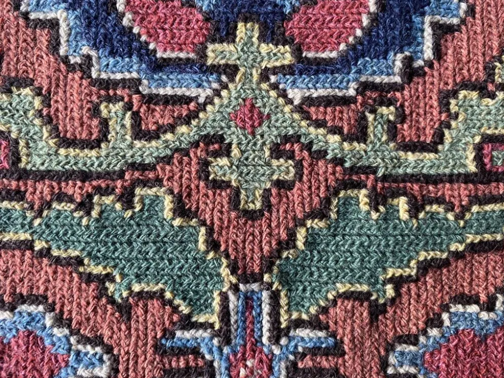 Tapisserie de broderie de grenade de l'art populaire suédois par Edna Nihlén, Suède 1956