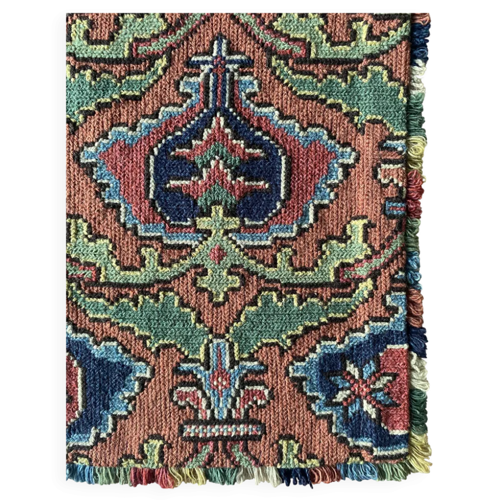 Tapisserie de broderie de grenade de l'art populaire suédois par Edna Nihlén, Suède 1956