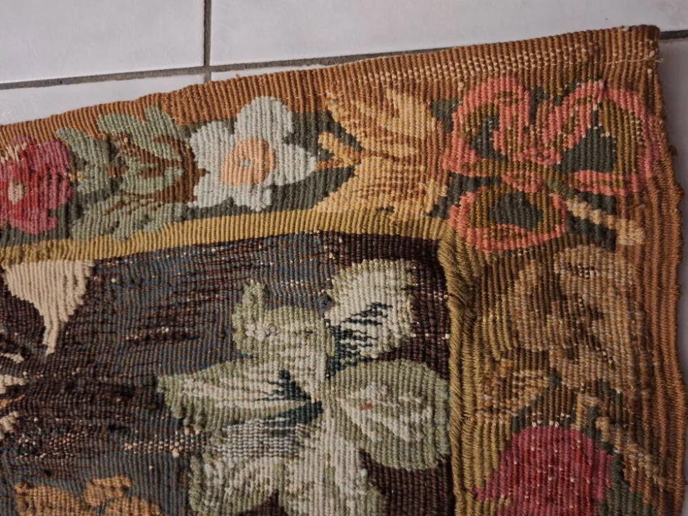 Tapisserie de laine "Verdure Flamande" de la manufacture Robert Four