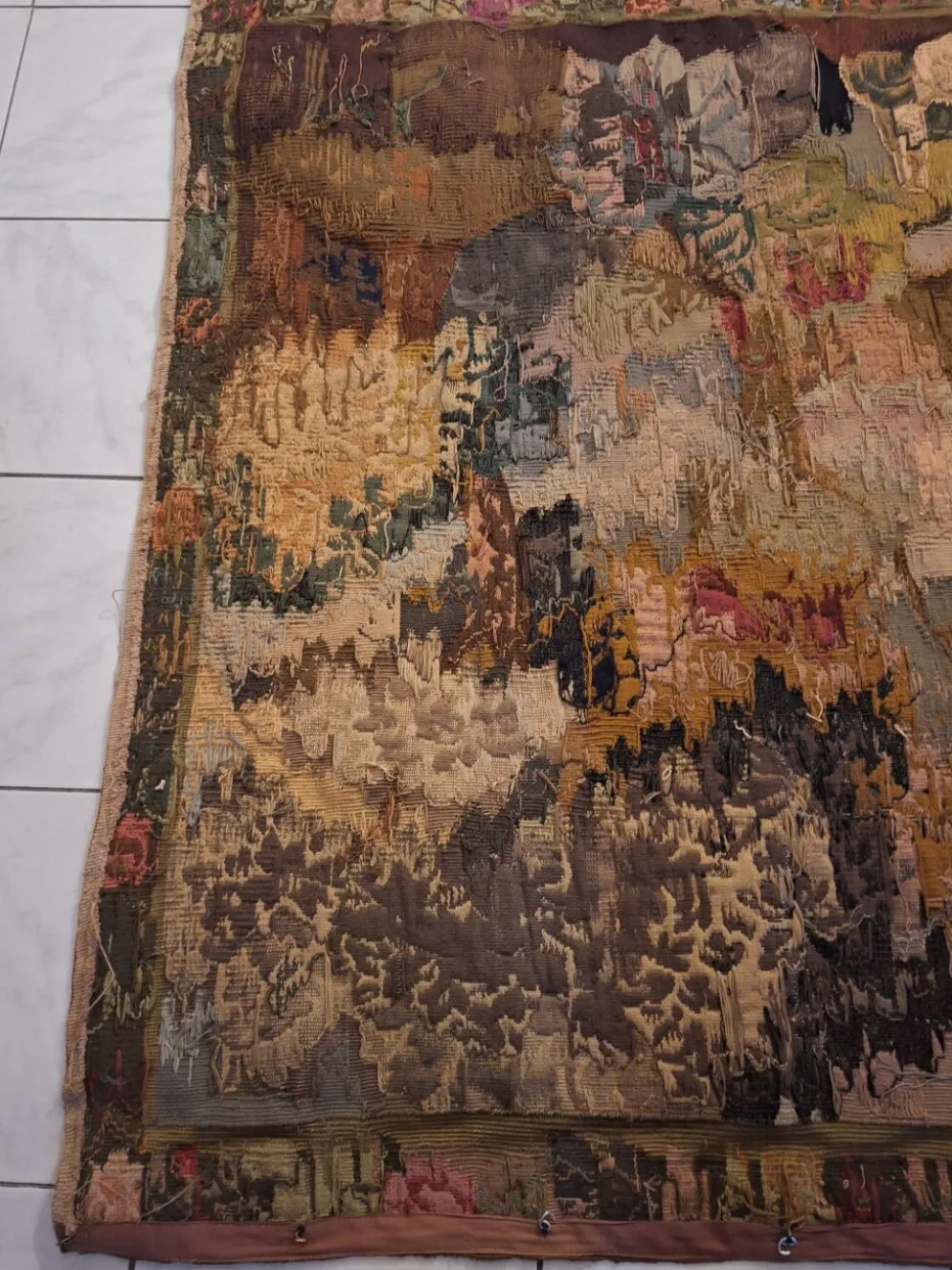 Tapisserie de laine "Verdure Flamande" de la manufacture Robert Four