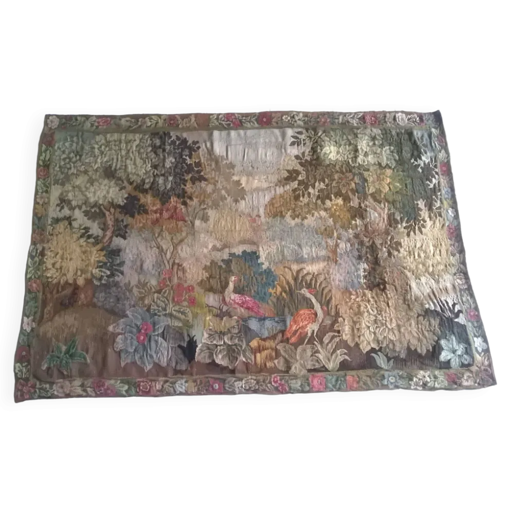 Tapisserie de laine "Verdure Flamande" de la manufacture Robert Four