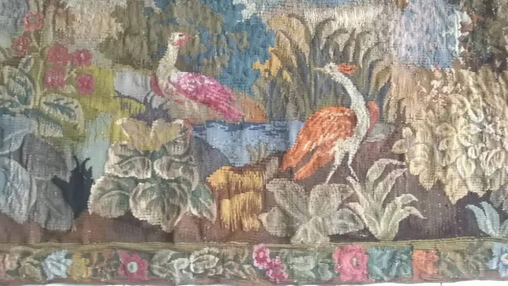 Tapisserie de laine "Verdure Flamande" de la manufacture Robert Four