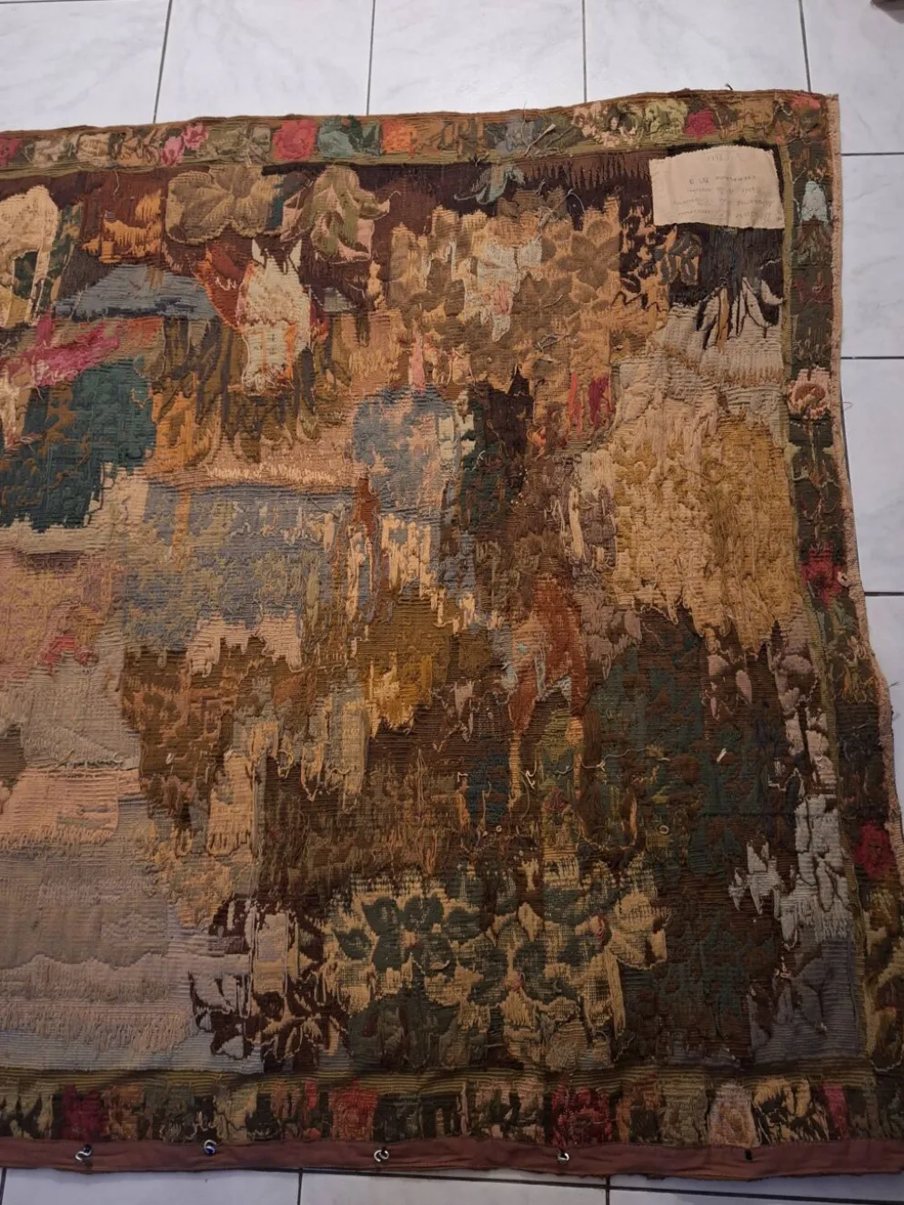Tapisserie de laine "Verdure Flamande" de la manufacture Robert Four