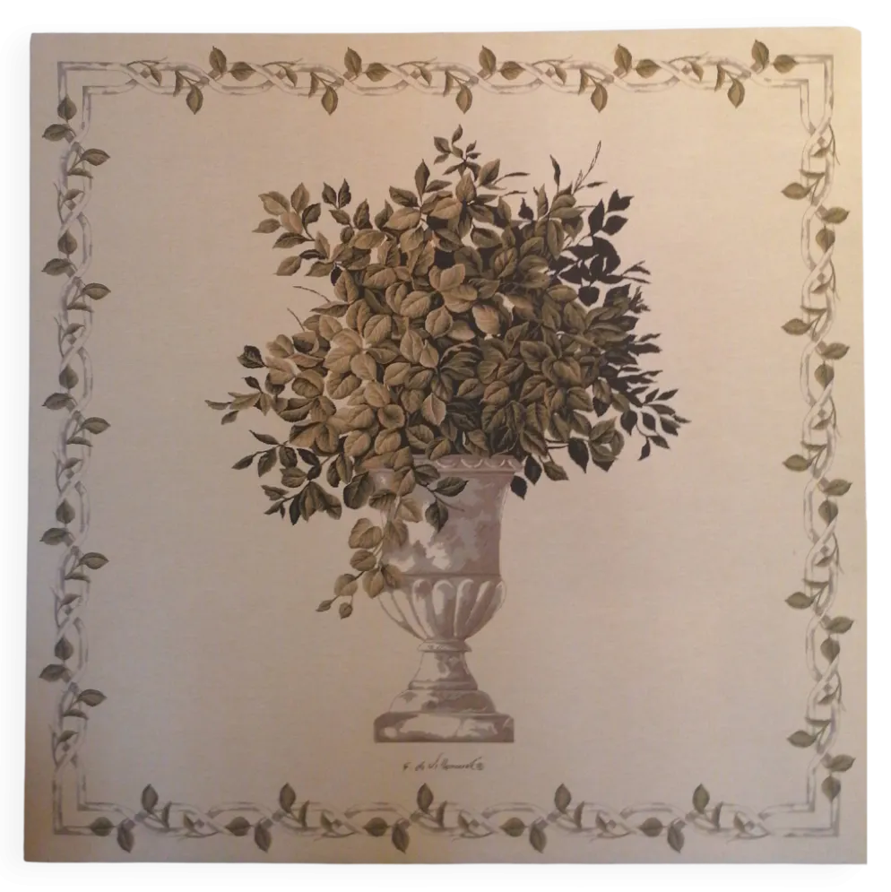 Tapisserie feuillages dans vase Médicis
