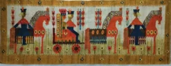 Tapisserie kilim fait main artisanat polonais années 70