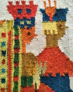 Tapisserie kilim fait main artisanat polonais années 70