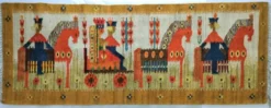Tapisserie kilim fait main artisanat polonais années 70