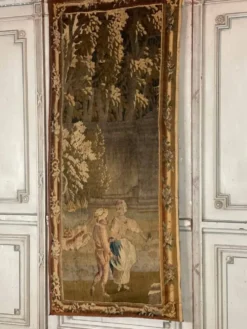 Tapisserie laine et soie, portière, XVIIIème siècle