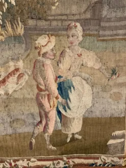 Tapisserie laine et soie, portière, XVIIIème siècle