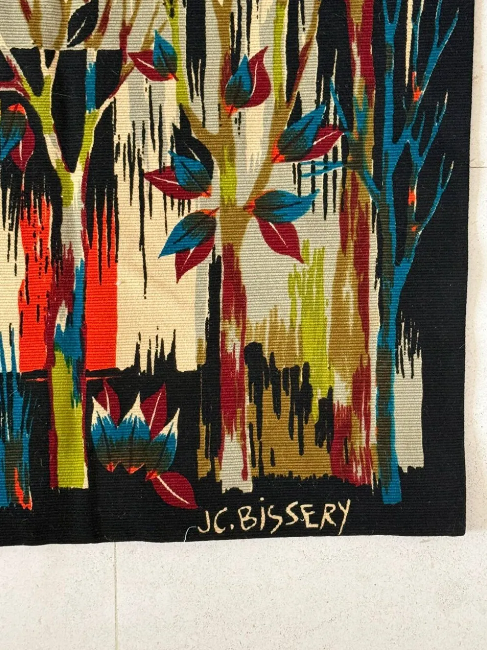 Tapisserie "Le bucheron" de Jean-Claude Bissery.