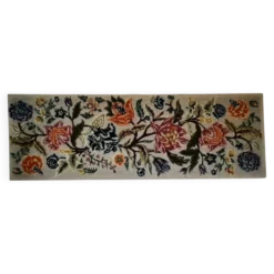 Tapisserie murale années 70 avec de grandes fleurs multicolores