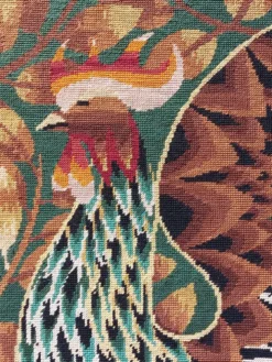 Tapisserie murale - Canevas encadré vintage années 70 - Coq au long plumage