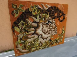 Tapisserie murale canevas Le Bélier M.M. Charollais vintage an 60/70