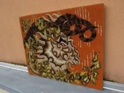 Tapisserie murale canevas Le Bélier M.M. Charollais vintage an 60/70