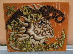 Tapisserie murale canevas Le Bélier M.M. Charollais vintage an 60/70