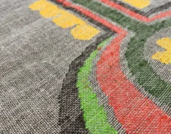 Tapisserie murale en lin brodée moderniste milieu du siècle, Finlande, années 1960