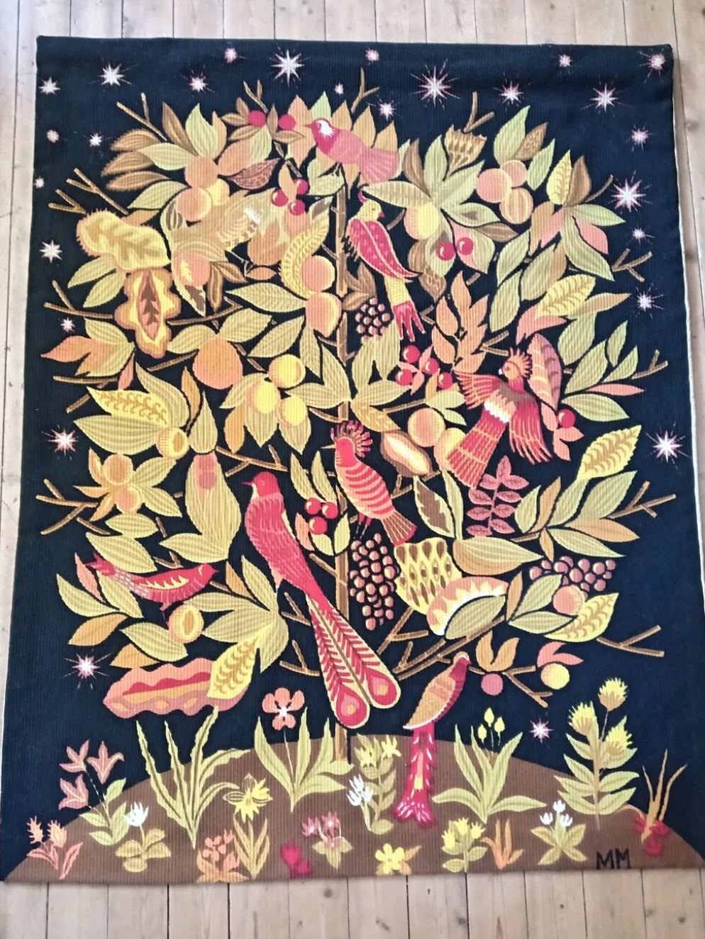 Tapisserie murale Maria Mesterou, l'arbre magique, années 70