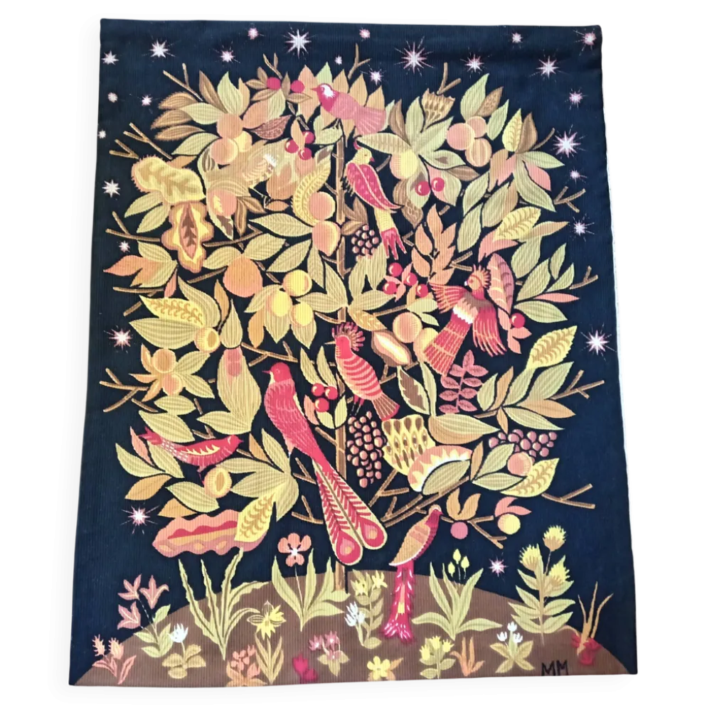 Tapisserie murale Maria Mesterou, l'arbre magique, années 70