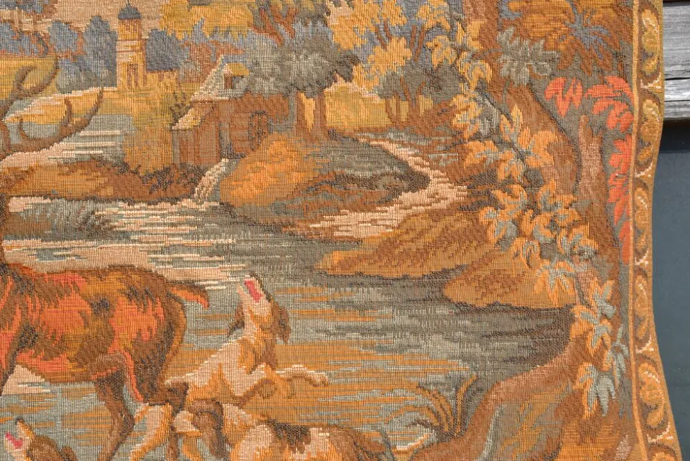 Tapisserie murale scène de chasse à courre