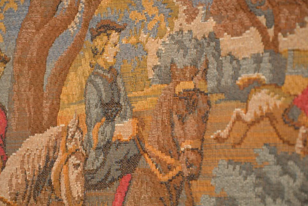 Tapisserie murale scène de chasse à courre