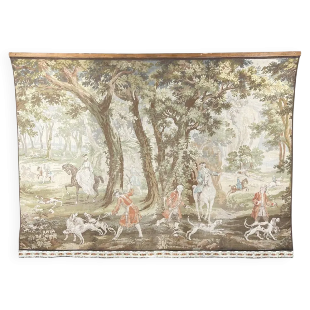Tapisserie murale « Scène de chasse », style Louis XV, XXe siècle