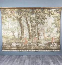 Tapisserie murale « Scène de chasse », style Louis XV, XXe siècle