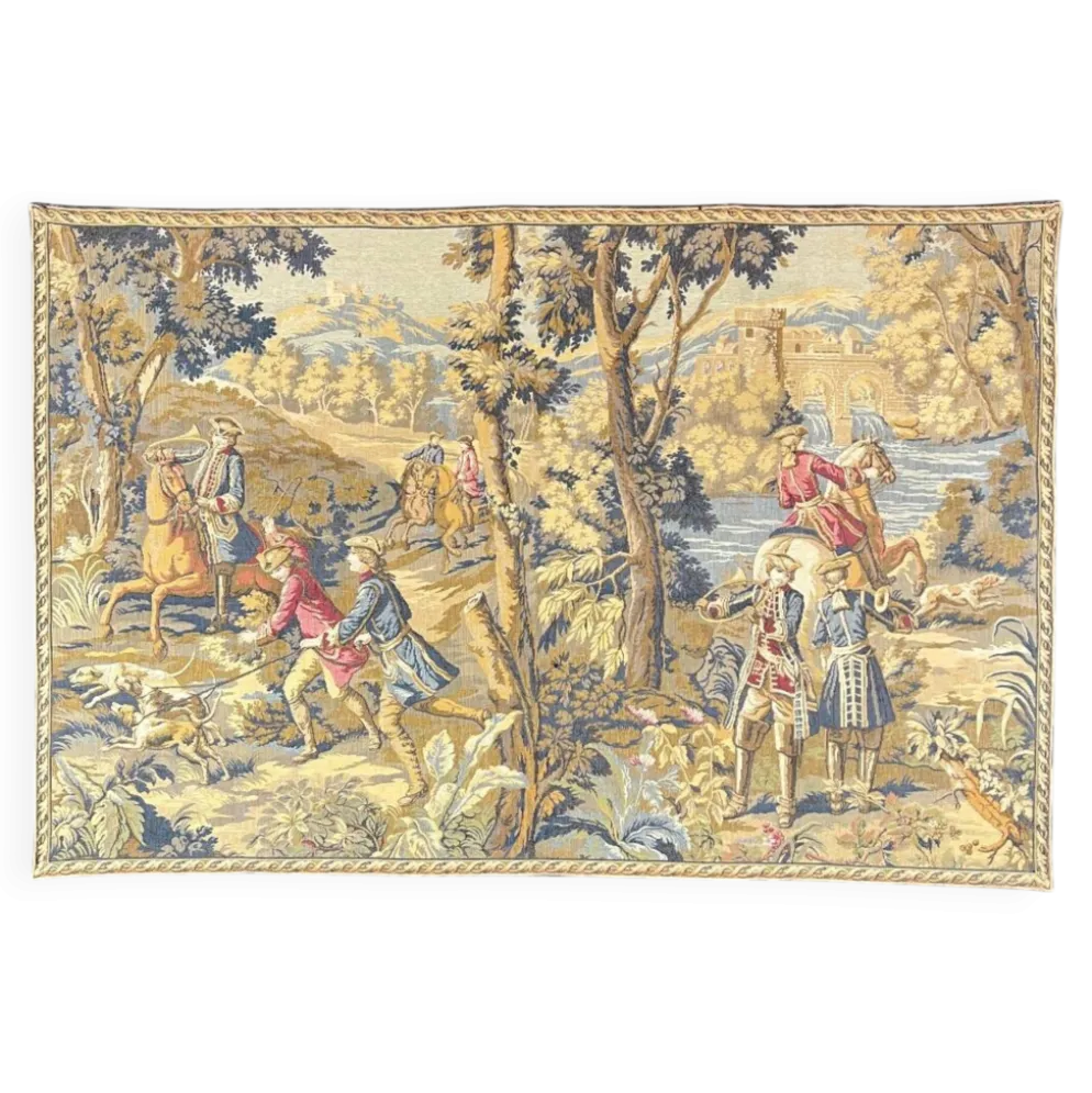 Tapisserie Murale , Scène De Chasse à Courre , XXe Siècle