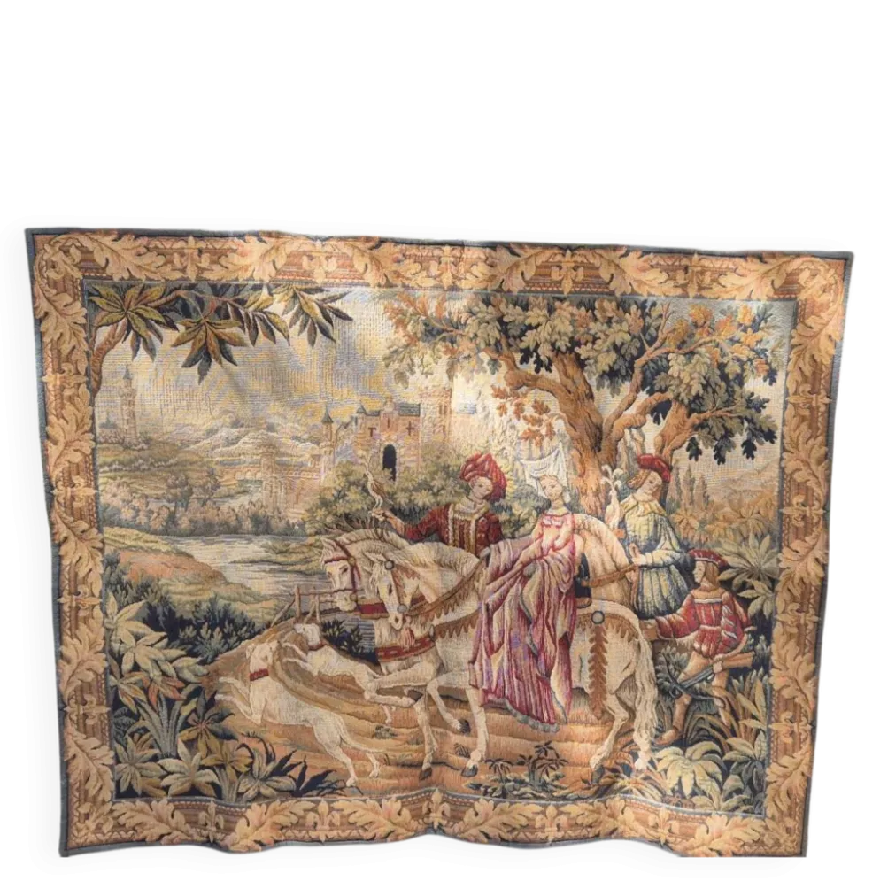 Tapisserie murale vintage Marc Waymel La Chasse Royale