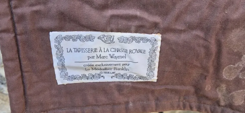 Tapisserie murale vintage Marc Waymel La Chasse Royale