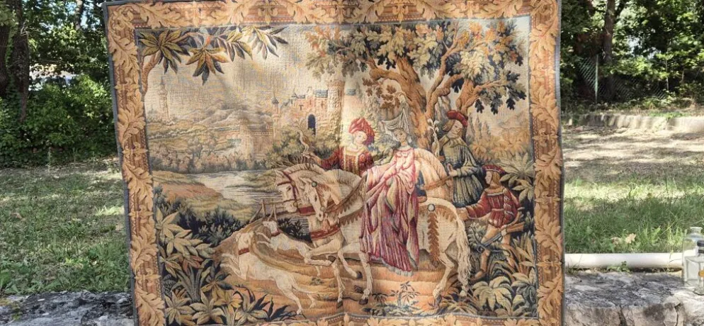 Tapisserie murale vintage Marc Waymel La Chasse Royale