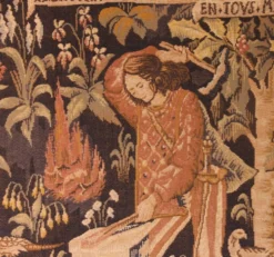 tapisserie représentant la pesée et l'art de forger