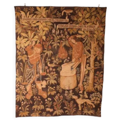 tapisserie représentant la pesée et l'art de forger