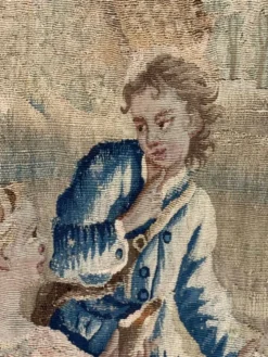 Tapisserie, scène champêtre, laine et soie, XVIIIème siècle