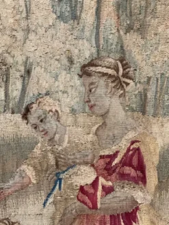 Tapisserie, scène champêtre, laine et soie, XVIIIème siècle