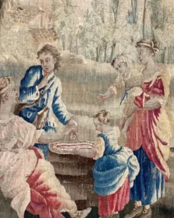 Tapisserie, scène champêtre, laine et soie, XVIIIème siècle