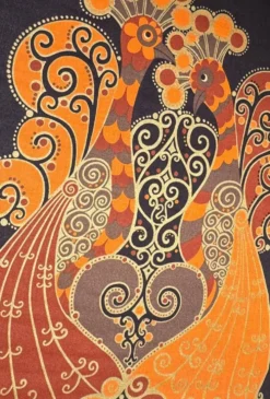 Tapisserie -Tenture Coq en Toile de Jute
